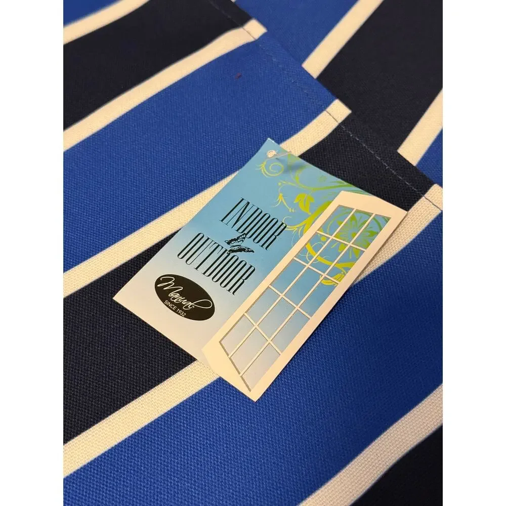 Nautical Stripe Table Runner Indoor Outdoor Decor Blue White Made in USA 72